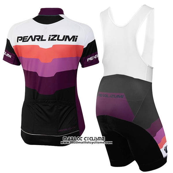 2016 Maillot Ciclismo Femme Pearl Izumi Noir et Violet Manches Courtes et Cuissard